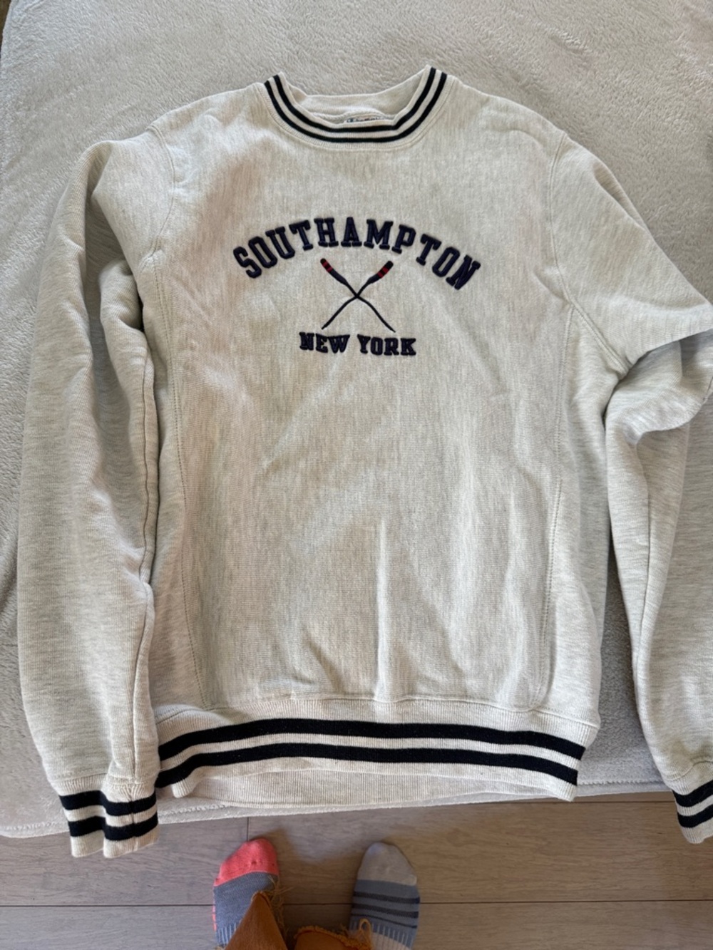 Champion Cream SouthHampton Rowing Vintage  Sweatshirt Embroidered